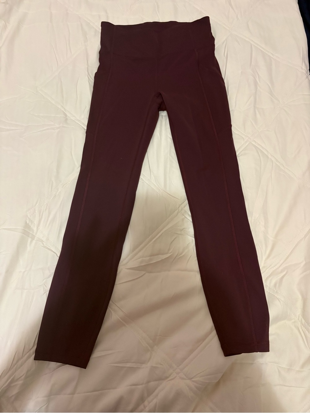 High-Waist Burgundy Women's Leggings